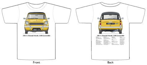 Triumph Herald 13/60 Convertible 1967-71 T-shirt Front & Back